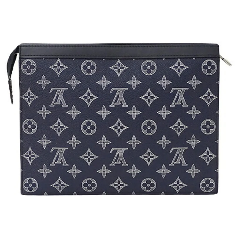 Louis Vuitton crossbody bags with a printed floral pattern for femininityLOUIS VUITTON Bag Monogram Savannah Men's Clutch Second Pochette Voyage Ankle M66639 Chapman Brothers Lion Navy