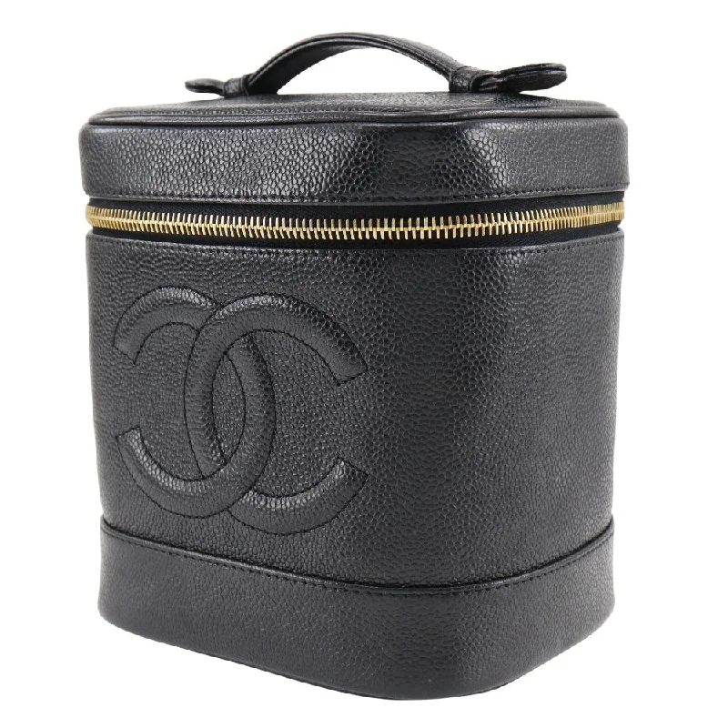 Chanel Handbag with Adjustable Strap for ComfortChanel Chanel Vanity Handbag Caviar S 2002 French Handbag Vanity  Vanity Ladies