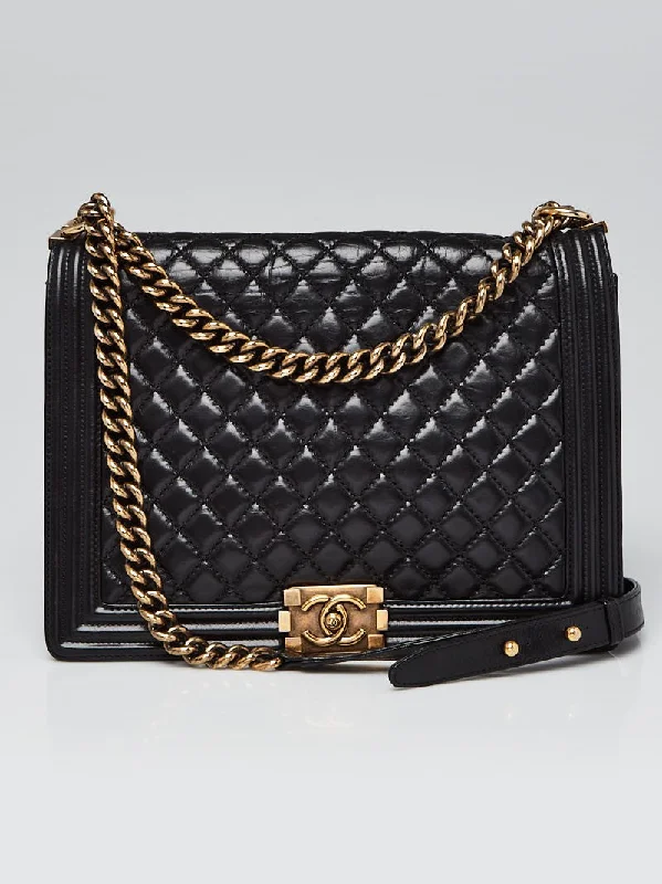 Chanel Luxury Handbag for High - End EventsChanel Quilted Calfskin Leather Large Boy Bag