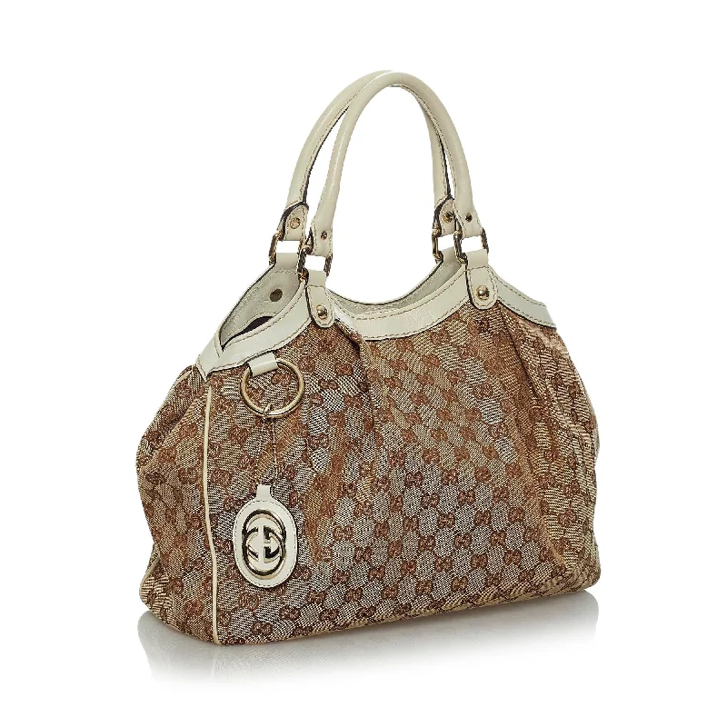 Ladies Gucci shoulder bags with a magnetic - closure flapGucci GG Canvas Sukey Tote Bag (33951)