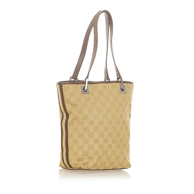 Women Gucci bags with a zip - around closure for securityGucci GG Canvas Tote Bag (19168)