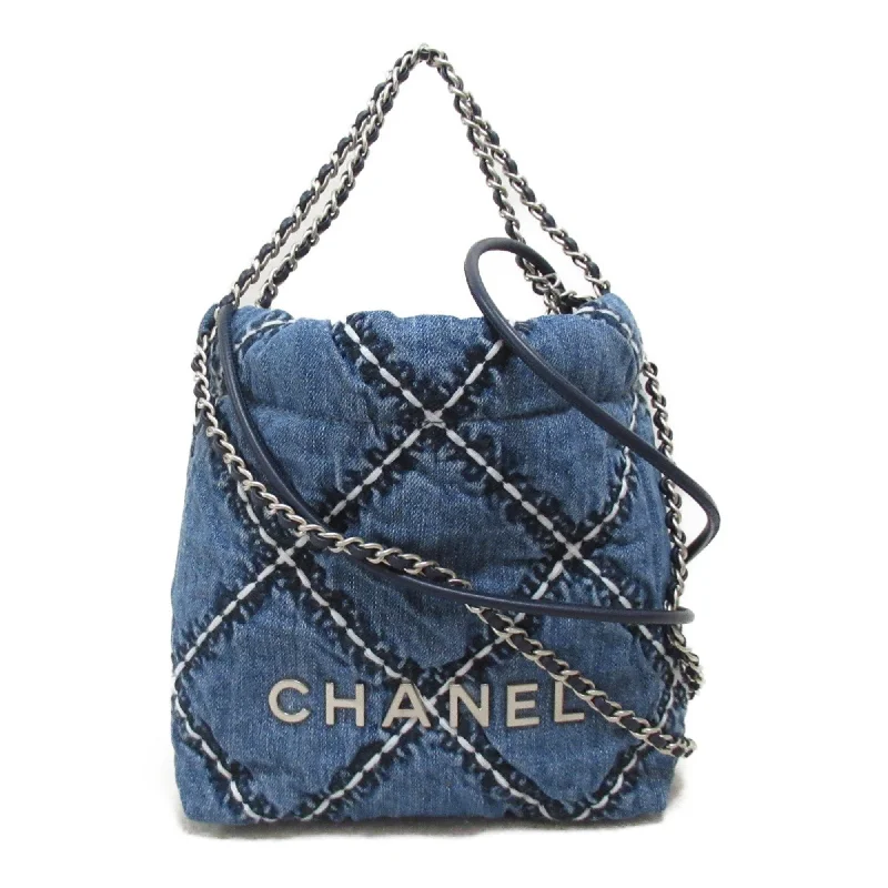 Chanel Handbag with Adjustable Strap for ComfortCHANEL CHANEL22 Mi Handbag 2way Shoulder Bag Denim Women's Blue AS3980 B15833 NW287