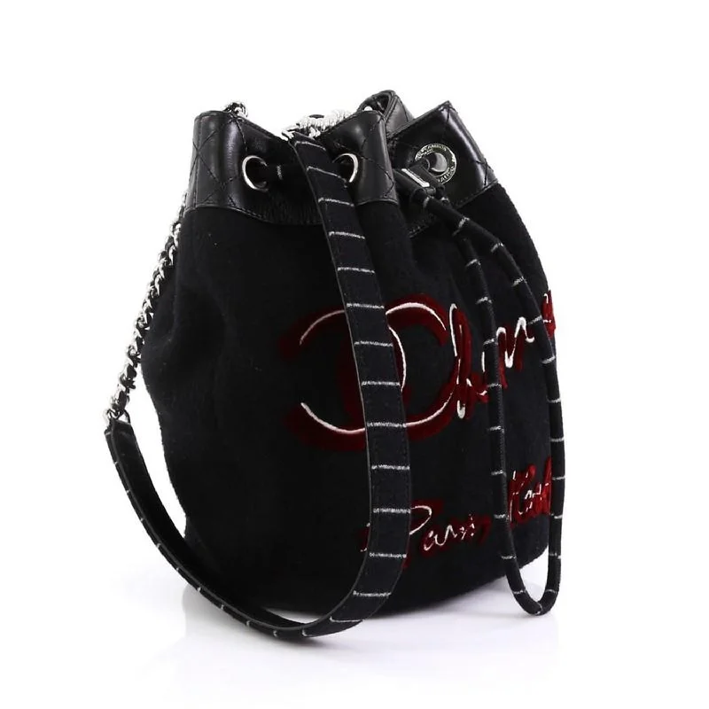 Chanel All - Match Handbag for Versatile StylingChanel Embroidered Paris-Hamburg Bucket Bag