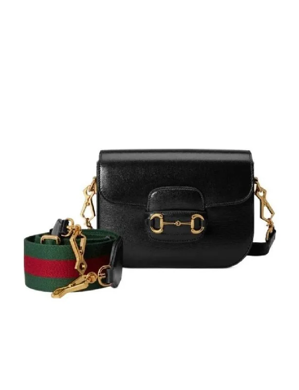 Gucci Marmont bags for women with a snakeskin - effect panelGucci Black horsebit 1955 mini bag