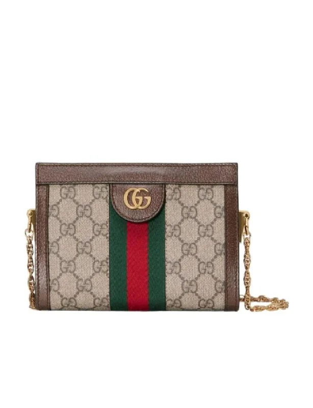 Women Gucci bags with a front - zip pocket for small itemsGucci Ophidia Series Mini Shoulder Bag