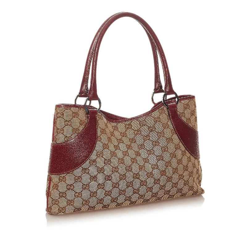 Gucci handbags for women with a patent - leather finishGucci GG Canvas Tote Bag (28896)