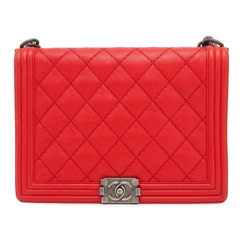 Chanel All - Match Handbag for Versatile StylingChanel Chain Shoulder Bag Boy Coco Mark Lambskin CHANEL Red