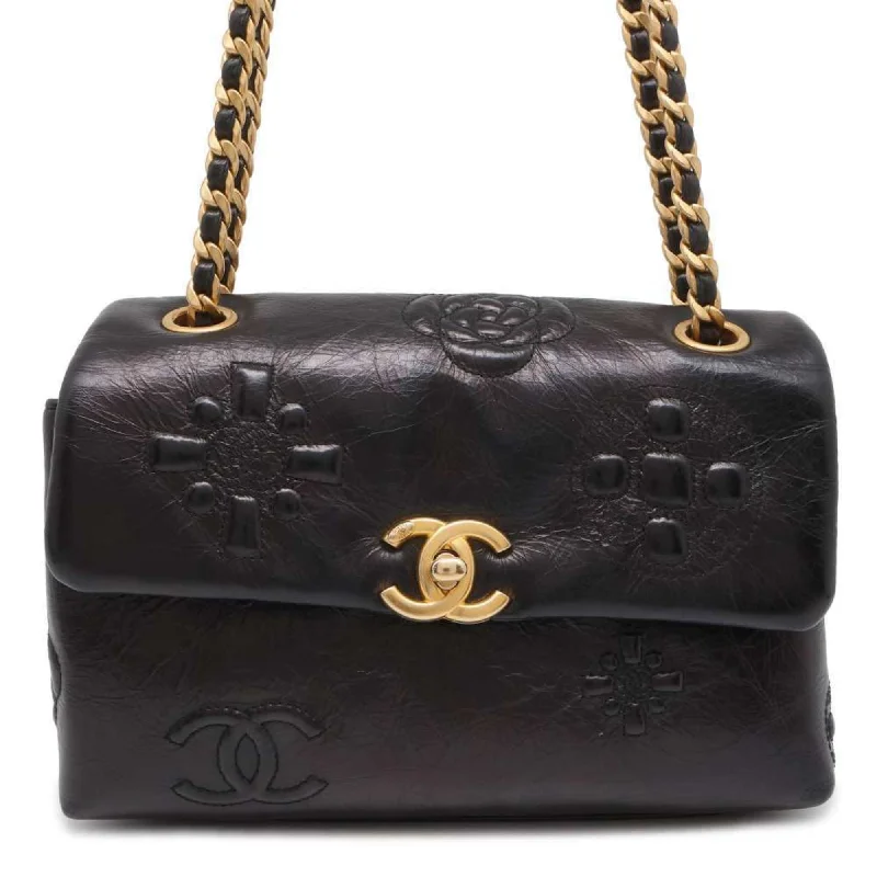 Chanel Classic Flap Bag for Evening PartyChanel Chain Shoulder Bag Coco Mark Camellia Small Flap AS2328 CHANEL Black Women's