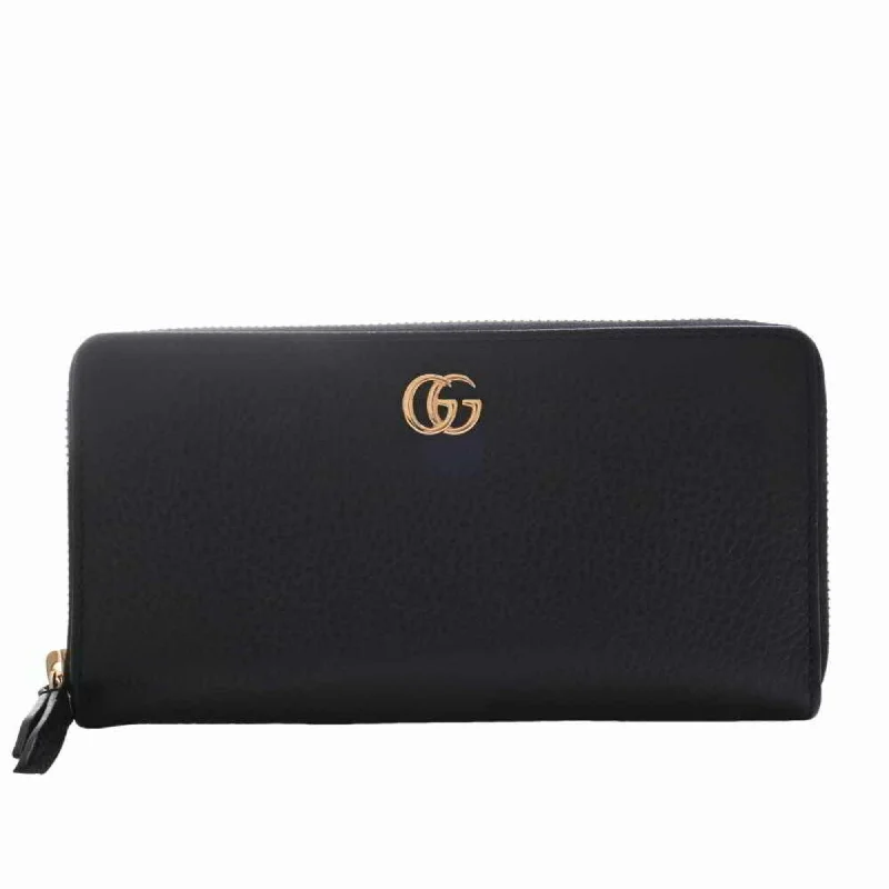 Gucci Dionysus bags for women with tiger - head claspsGucci GG Supreme Marmont Zip Around Long Wallet Black Leather