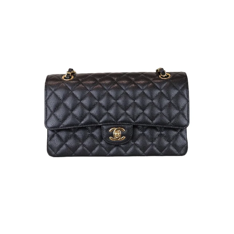 Chanel Lightweight Handbag for Daily ErrandsCaviar Quilted Medium Double Flap Black GHW