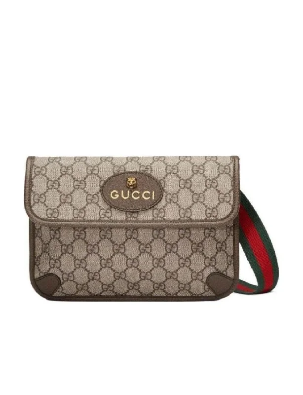 Women Gucci Sylvie bags with a monogram - embossed leatherGucci GG Supreme canvas fanny pack