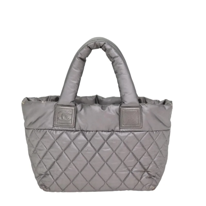 Chanel Classic Flap Bag for Evening PartyCHANEL Cococoon Tote Bag Nylon Leather Silver CC  bs17165