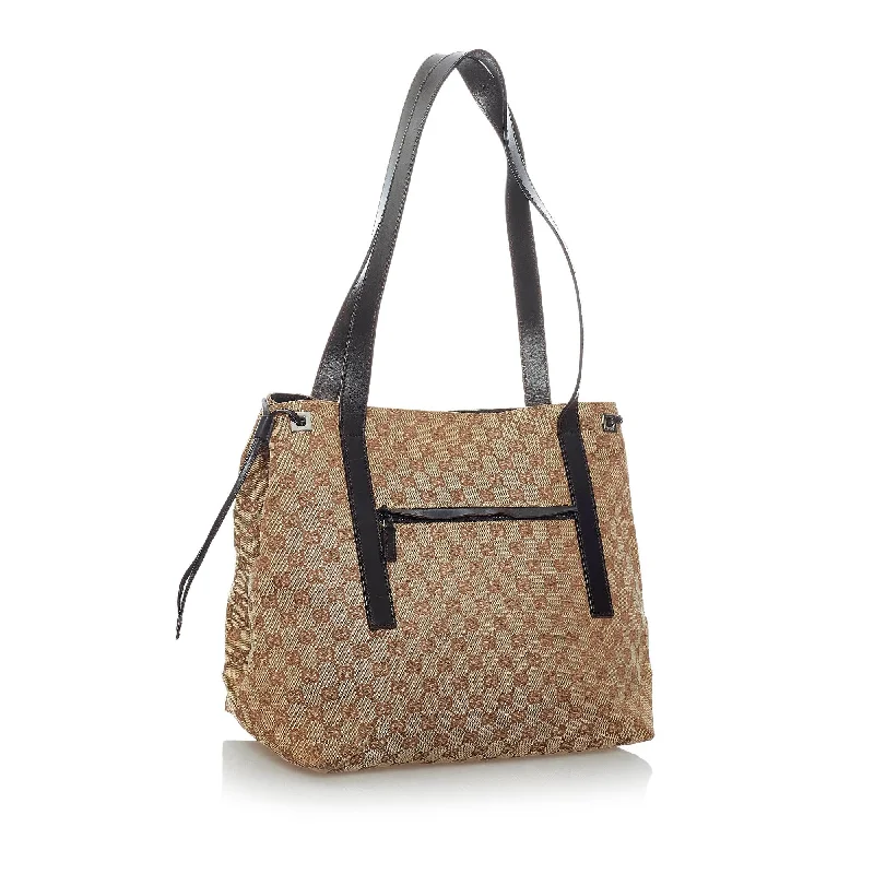 Women Gucci Sylvie bags with a crystal - embellished web stripeGucci GG Canvas Tote Bag (30419)