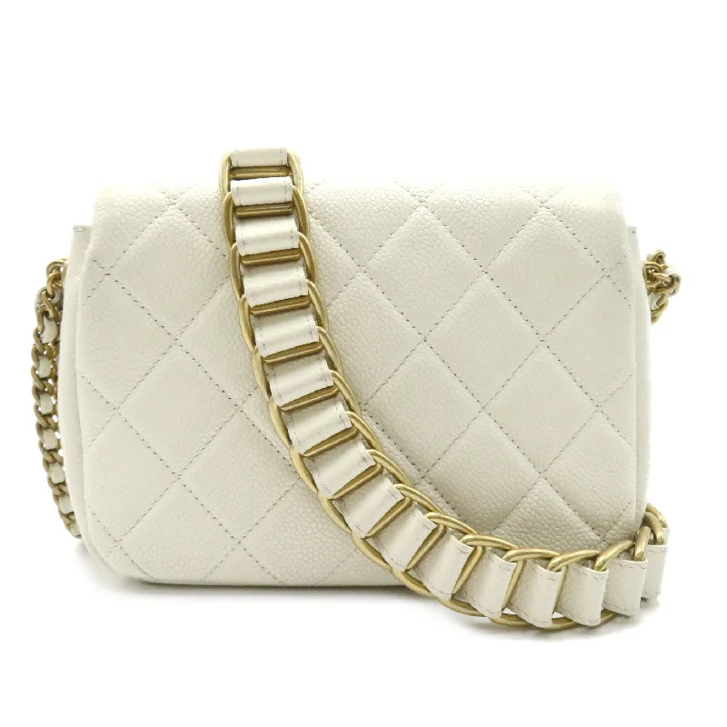 Chanel Handbag with Adjustable Strap for ComfortChanel Chain Sder Chain Shoulder Chain Shellder Bag Caviar S  White Shell