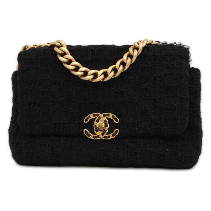 Chanel Vintage Inspired Handbag for Retro LoversChanel Chain Shoulder Bag 19 Flap Coco Mark Tweed AS1160 CHANEL Black