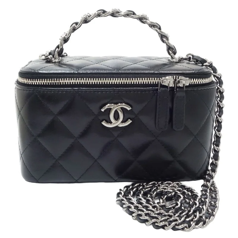 Chanel Classic Flap Bag for Evening PartyCHANEL Chanel Vanity Matelasse AP3593 Shoulder Bag Lambskin Black 450312