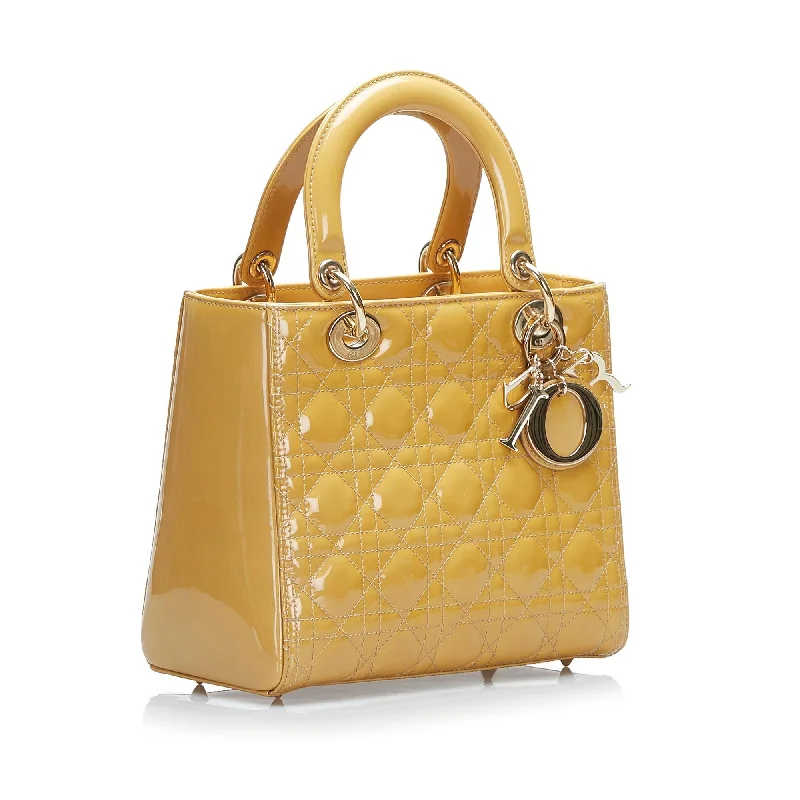 Contemporary Christian Dior handbags with a unique shapeDior Medium Patent Cannage Lady Dior (3ZyBZO)