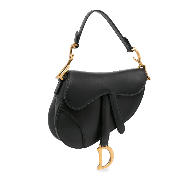 Christian Dior Saddle bags with a studded trim for a bold lookDior Saddle Bag Mini Black Calfskin