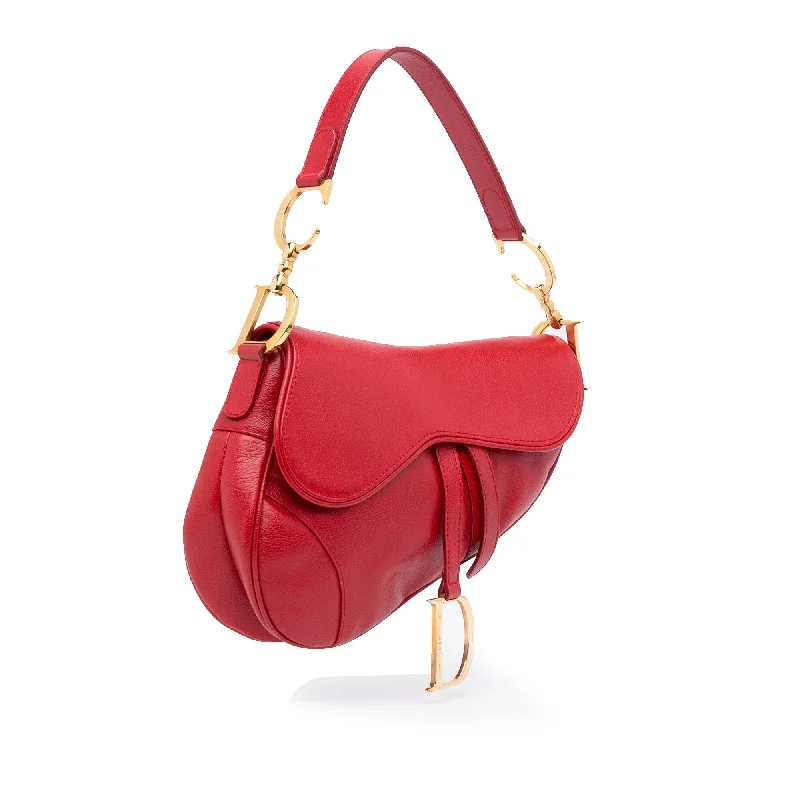 Christian Dior bags with a detachable coin purse insideDior Saddle Bag Red Calfskin