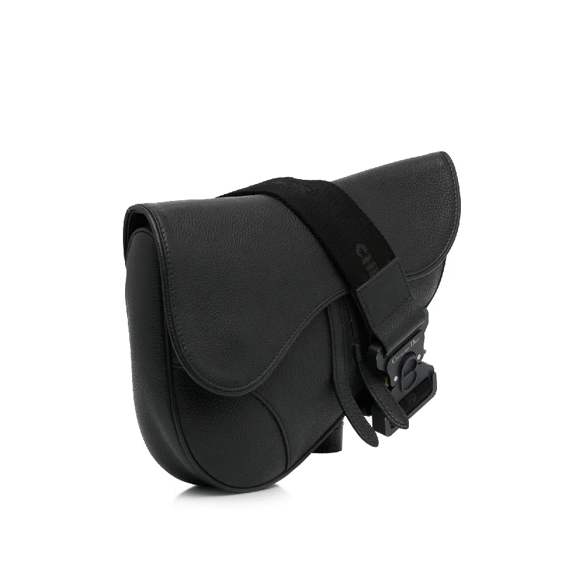 Contemporary Christian Dior handbags with a unique shapeDior Saddle Bag Black Calfskin