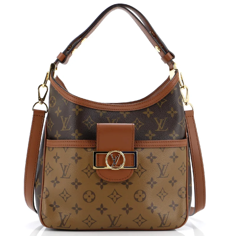 Christian Dior bags with a zip - top closure and multiple compartmentsDauphine Hobo Reverse Monogram Canvas PM