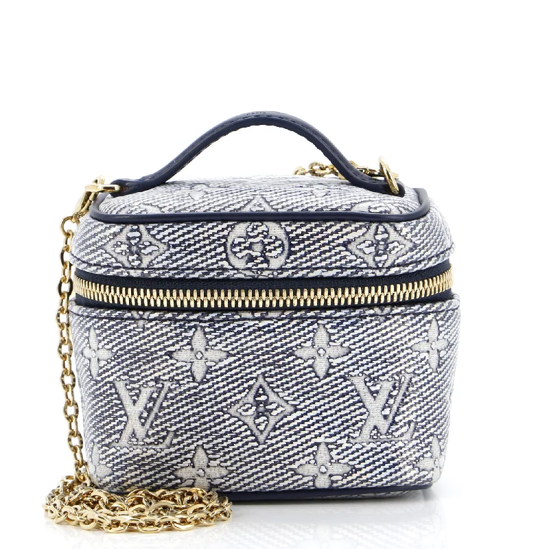 Christian Dior handbags with a snap - button closure and a decorative buckleVanity Case Monoglam Jacquard Canvas Micro