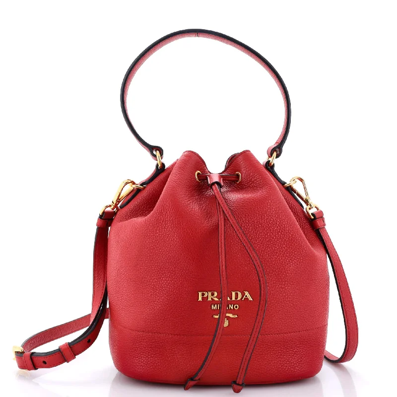 Luxury Christian Dior crossbody bags with a chain - link strapDual Strap Top Handle Bucket Bag Vitello Daino Small