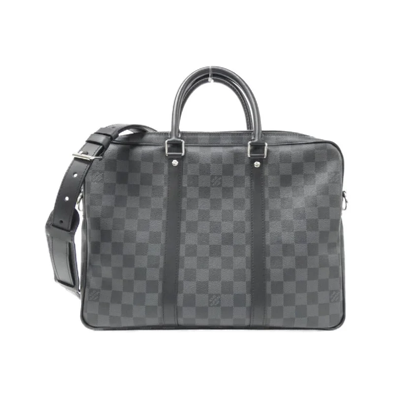 Ladies Louis Vuitton handbags with a detachable coin purse insideLouis Vuitton Damier Graphite Porte Document Voyager PM N41478 Bag